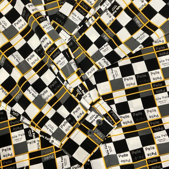 PELLE PELLE by Marc Buchanan XLarge Checkerboard 90s Rave Shirt Vintage 80s 90s - Picture 10 of 13